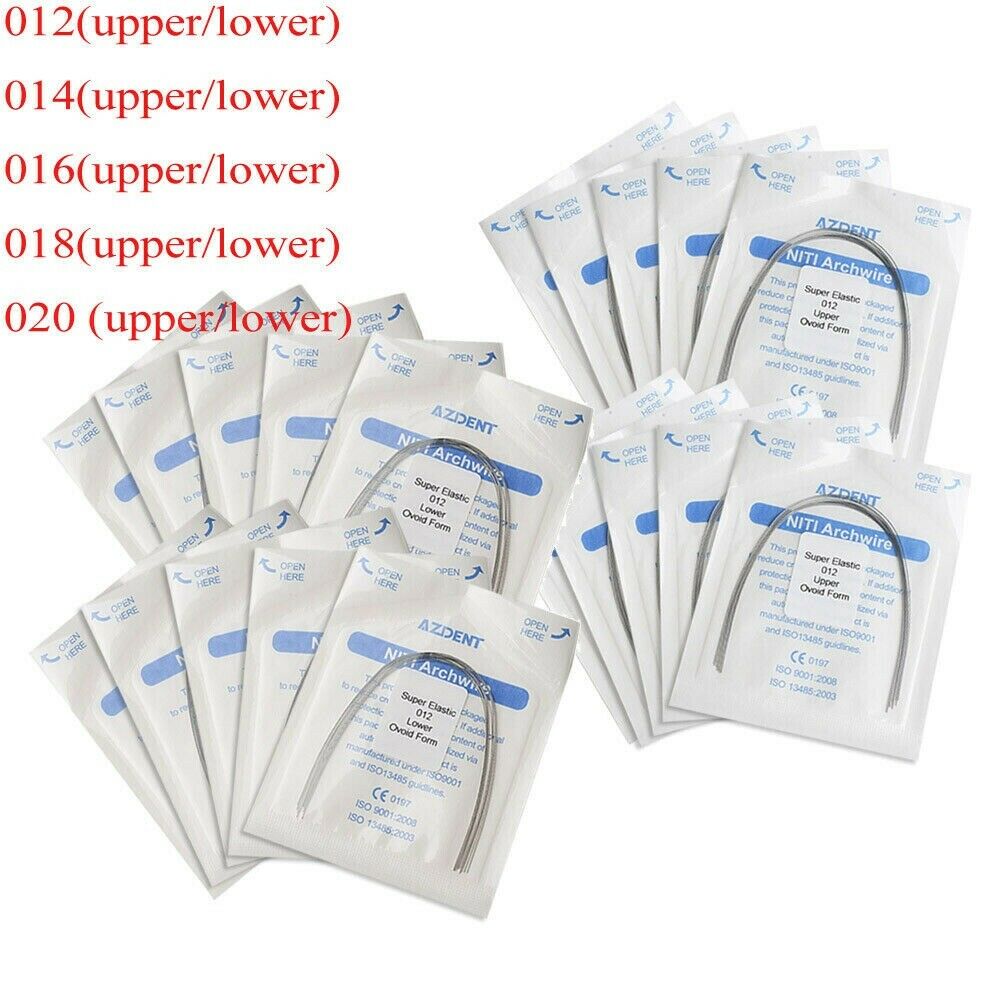 10pcs/bag Dental Ortho Super Elastic Niti Round Arch Wires All Type Ovoid Form