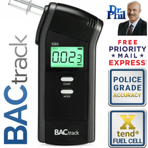 Breathalyzer. Alcohol Breath Tester. Bactrack S80 Pro / Xtend® Police Fuel Cell