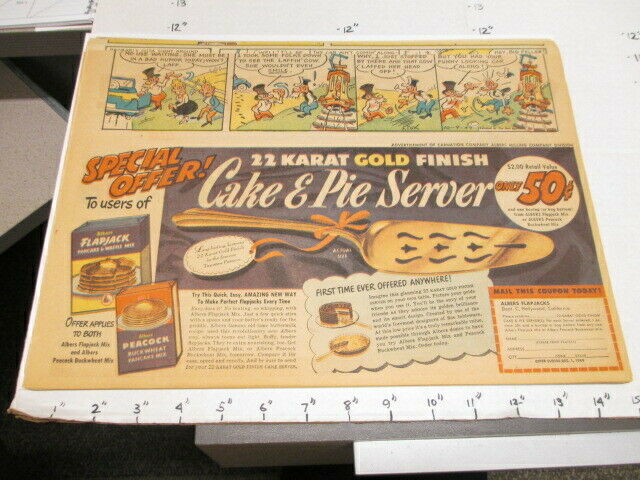 Newspaper Ad 1949 Albers Pancake Waffle Mix Cake Server Tide Laundry Detergent