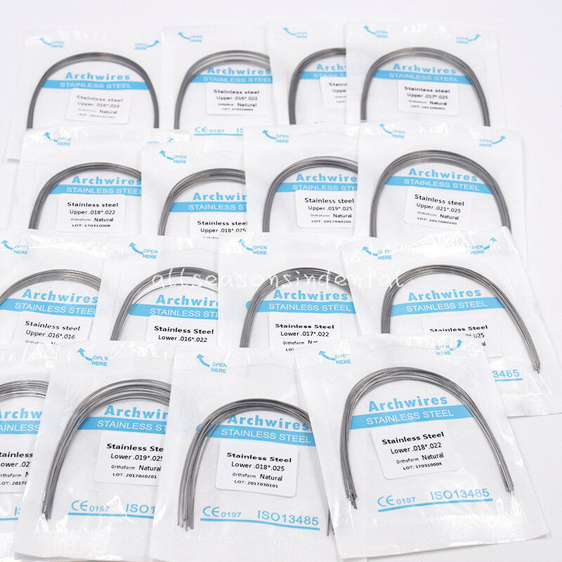 10pc/pack Dental Orthodontic Stainless Steel Arch Wires Rectangular Natural Form