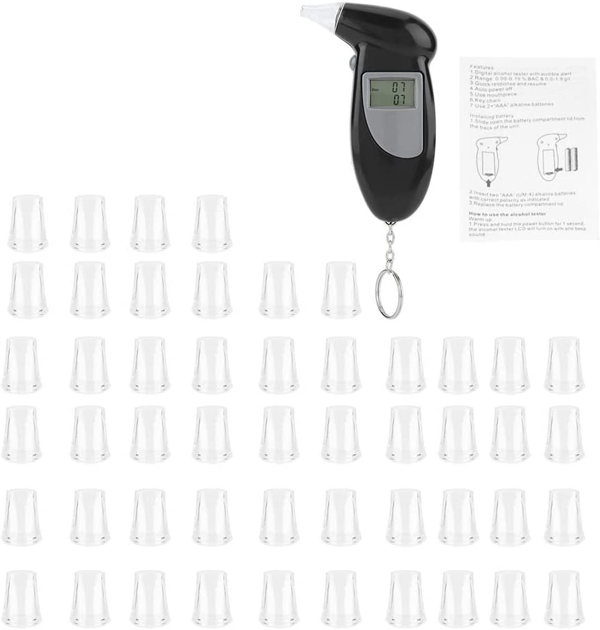 Breath Alcohol Tester Breathalyzer Bac Analyzer Mini Portable 50 Pcs
