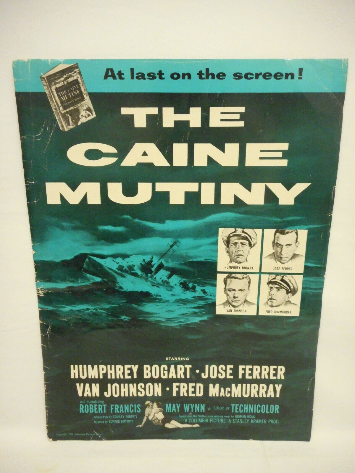 The Caine Mutiny 1954 Pressbook + Ads Insert Humphrey Bogart May Wynn Signed
