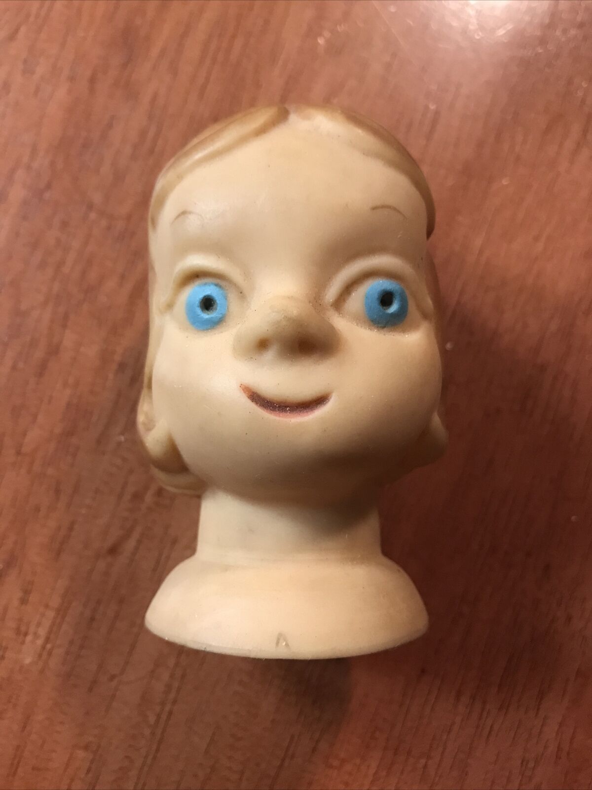 Vintage 1950s Doll Head Rubber 3” Squeeze Toy Cartoon Character Hand Puppet Vg
