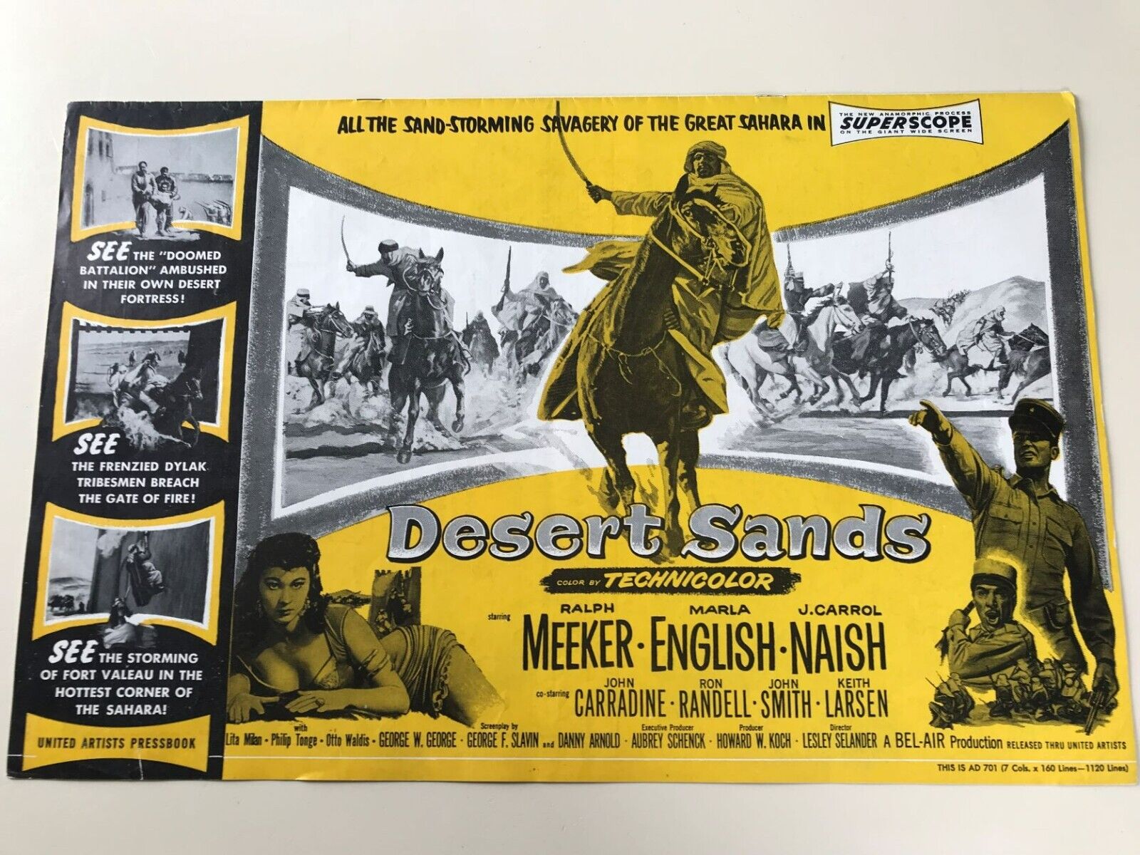 Desert Sands Pressbook 1955 Ralph Meeker, Marla English, J. Carrol Naish